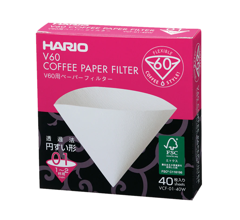 Hario V60-01 Coffee Paper Filters 40W
